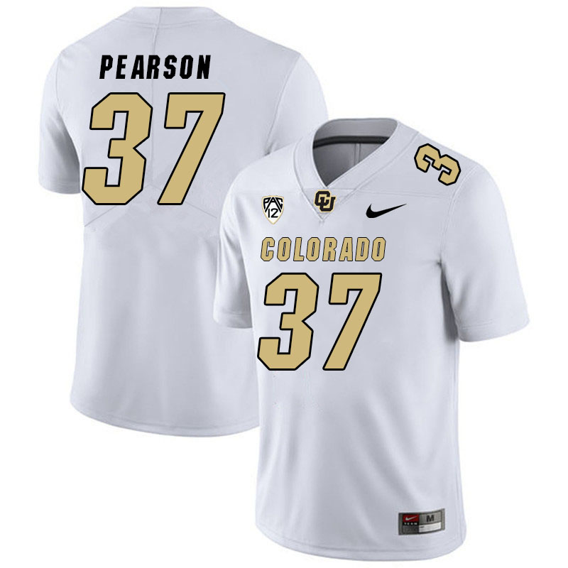 Men #37 Morgan Pearson Colorado Buffaloes College Football Jerseys Stitched Sale-White